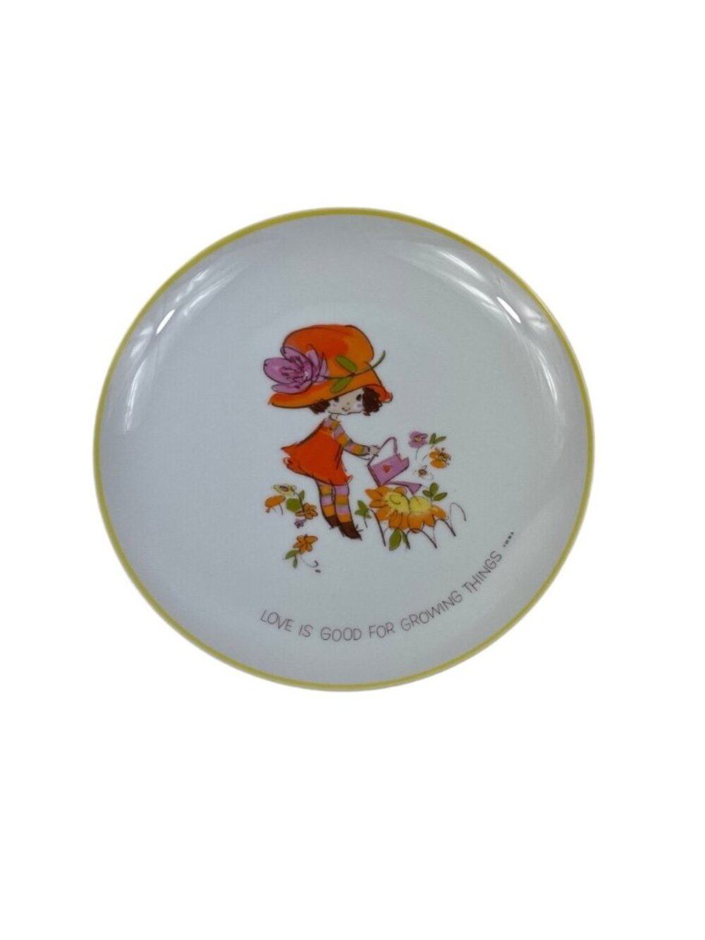 Mopsie Collectors Porcelain Plate Love Is Good For Growing Things Vintage 1973